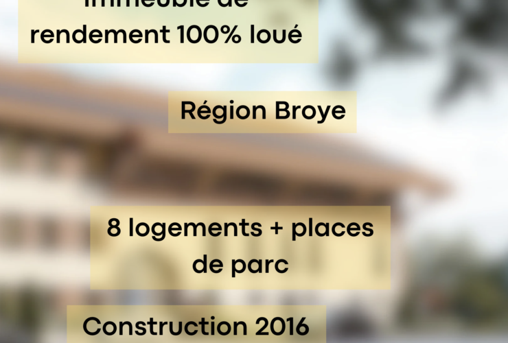 8 lots de rendement, immeuble construit en 2016