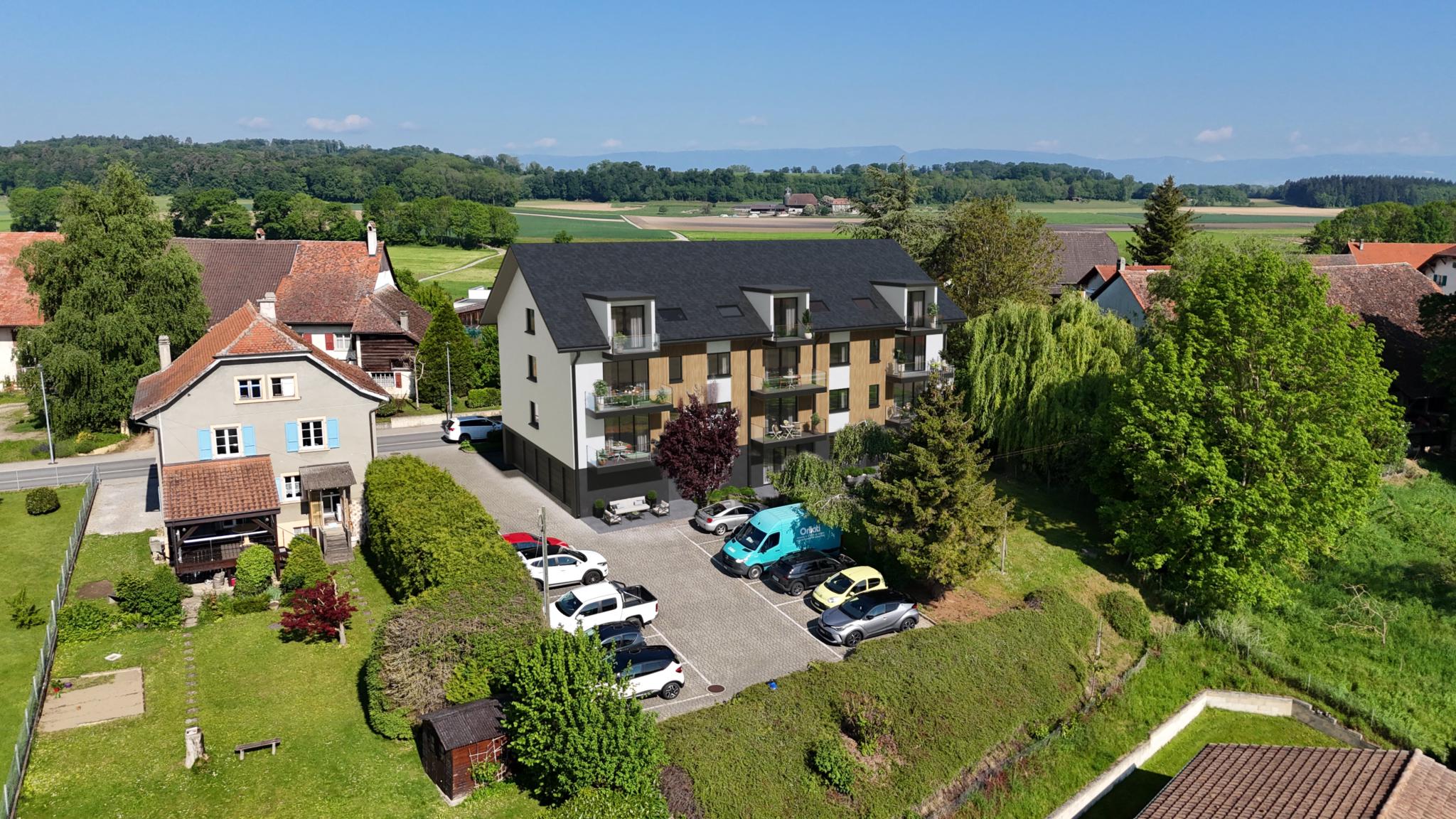 Appartement rénové avec balcon à Fétigny et garage optionnel